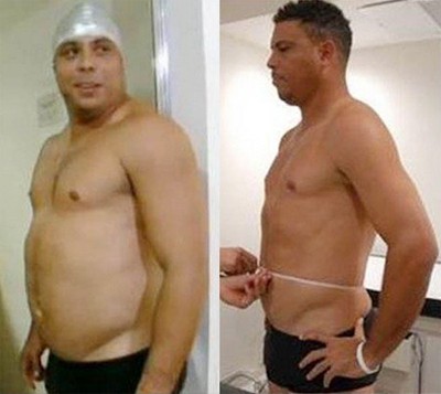 Hồi tháng 9, Ronaldo tham dự một chương trình truyền hình thực tế về giảm cân ở quê nhà Brazil. Trong buổi đầu tiến hành lấy các số đo hình thể, Ro Béo khiến nhiều người choáng váng với cân nặng 118,4 kg cùng vòng bụng lên tới 107 cm. Tuy nhiên, sau 3 tháng tích cực tập luyện, cân nặng của anh hiện giờ là 104 kg và 'vòng eo' cũng chỉ còn 94 cm. Gương mặt Ro Béo cũng thon gọn, thanh thoát hơn.